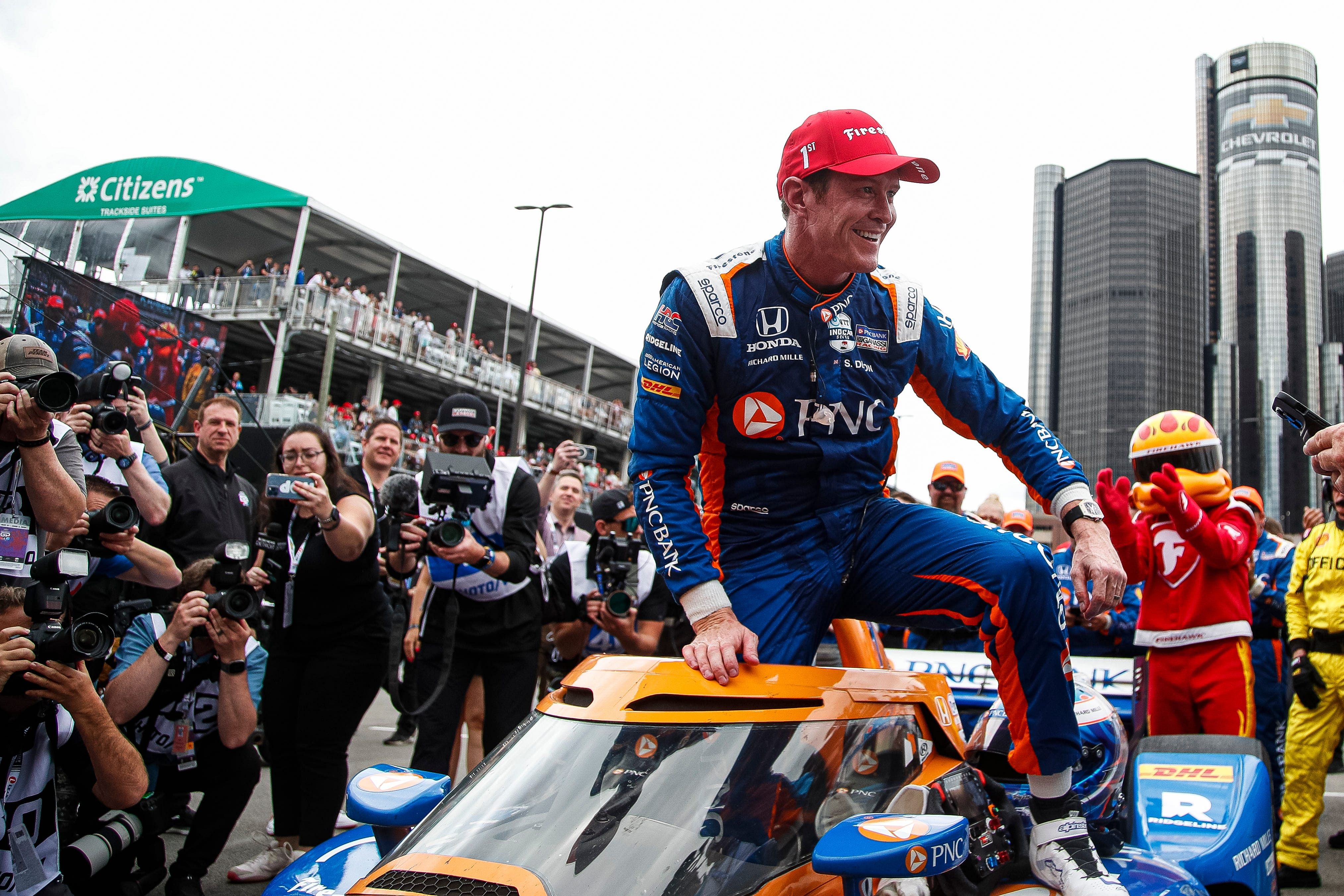 Scott Dixon after winning the 2024 Detroit GP - Source: Imagn